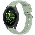 For Garmin Forerunner 265S Stripe Texture 18mm Silicone Watch Band(Light Green) - 1