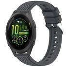 For Garmin Forerunner 265S Stripe Texture 18mm Silicone Watch Band(Dark Gray) - 1