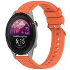 For Garmin Forerunner 255S Stripe Texture 18mm Silicone Watch Band(Orange) - 1