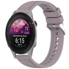 For Garmin Forerunner 255S Stripe Texture 18mm Silicone Watch Band(Roland Purple) - 1