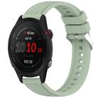 For Garmin Forerunner 255S Music Stripe Texture 18mm Silicone Watch Band(Light Green) - 1