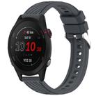 For Garmin Forerunner 255S Music Stripe Texture 18mm Silicone Watch Band(Dark Gray) - 1