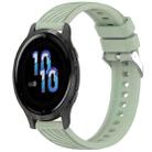 For Garmin Venu 2S Stripe Texture 18mm Silicone Watch Band(Light Green) - 1