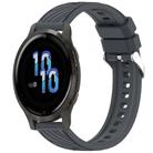 For Garmin Venu 2S Stripe Texture 18mm Silicone Watch Band(Dark Gray) - 1