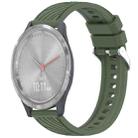 For Garmin Vivomove 3S Stripe Texture 18mm Silicone Watch Band(Dark Green) - 1