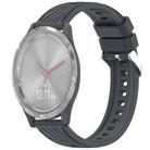 For Garmin Vivomove 3S Stripe Texture 18mm Silicone Watch Band(Dark Gray) - 1