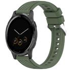 For Garmin Vivoactive 4S Stripe Texture 18mm Silicone Watch Band(Dark Green) - 1