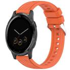 For Garmin Vivoactive 4S Stripe Texture 18mm Silicone Watch Band(Orange) - 1