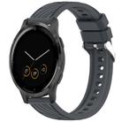 For Garmin Vivoactive 4S Stripe Texture 18mm Silicone Watch Band(Dark Gray) - 1