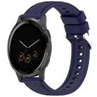 For Garmin Vivoactive 4S Stripe Texture 18mm Silicone Watch Band(Midnight Blue) - 1