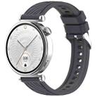 For Huawei Watch GT 4 41mm Stripe Texture 18mm Silicone Watch Band(Dark Gray) - 1