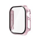 For Apple Watch Series 10 46mm Tempered Glass Film Integrated PC Watch Case(Rose Pink) - 1