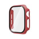 For Apple Watch Series 10 42mm Tempered Glass Film Integrated PC Watch Case(Red) - 1