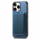 For iPhone 16 Pro Max Retro Magsafe Card Bag PU Back Cover Phone Case(Blue) - 2