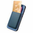 For iPhone 16 Pro Max Retro Magsafe Card Bag PU Back Cover Phone Case(Blue) - 3