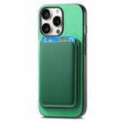 For iPhone 16 Pro Max Retro Magsafe Card Bag PU Back Cover Phone Case(Green) - 2