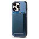 For iPhone 16 Pro Retro Magsafe Card Bag PU Back Cover Phone Case(Blue) - 2