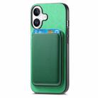 For iPhone 16 Plus Retro Magsafe Card Bag PU Back Cover Phone Case(Green) - 2