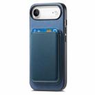 For iPhone Air Retro Magsafe Card Bag PU Back Cover Phone Case(Blue) - 2