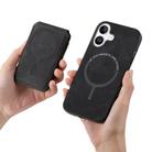 For iPhone 16 Retro Splitable Magnetic Stand Card Bag Leather Phone Case(Black) - 3