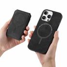 For iPhone 16 Pro Retro Splitable Magnetic Stand Card Bag Leather Phone Case(Black) - 3