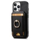 For iPhone 16 Pro Max Retro Splitable Magnetic Stand Card Bag Leather Phone Case(Black) - 2