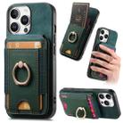 For iPhone 16 Pro Max Retro Splitable Magnetic Stand Card Bag Leather Phone Case(Green) - 1