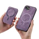 For iPhone 16e Retro Splitable Magnetic Stand Card Bag Leather Phone Case(Purple) - 3