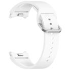 For Samsung Galaxy Watch 6 44mm Solid Color Colorful Buckle Quick Release Silicone Watch Band(White) - 2