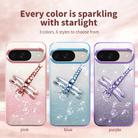 For Google Pixel 9 Pro Gradient Glitter Immortal 3D Dragonfly Holder Plated Phone Case(Blue) - 2