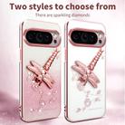 For Google Pixel 9 Pro XL Gradient Glitter Immortal 3D Dragonfly Holder Plated Phone Case(Purple) - 3