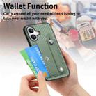 For iPhone 16 Wristband Kickstand Card Wallet Back Phone Case with Tool Knife(Green) - 3