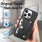 For iPhone 16 Pro Max Wristband Kickstand Card Wallet Back Phone Case with Tool Knife(Black) - 3