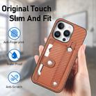 For iPhone 16 Pro Max Wristband Kickstand Card Wallet Back Phone Case with Tool Knife(Brown) - 3