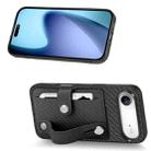 For iPhone Air Wristband Kickstand Card Wallet Back Phone Case with Tool Knife(Black) - 2