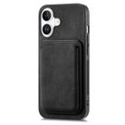 For iPhone 16 Plus Retro Leather Card Bag Magnetic Phone Case(Black) - 2