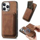 For iPhone 16 Pro Max Retro Leather Card Bag Magnetic Phone Case(Brown) - 1