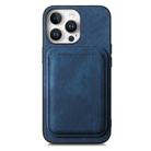 For iPhone 16 Pro Max Retro Leather Card Bag Magnetic Phone Case(Blue) - 2