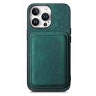 For iPhone 16 Pro Max Retro Leather Card Bag Magnetic Phone Case(Green) - 2