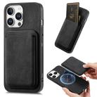 For iPhone 16 Pro Max Retro Leather Card Bag Magnetic Phone Case(Black) - 1