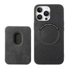 For iPhone 16 Pro Max Retro Leather Card Bag Magnetic Phone Case(Black) - 3