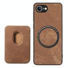 For iPhone 16e Retro Leather Card Bag Magnetic Phone Case(Brown) - 3