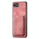 For iPhone 16e Retro Leather Card Bag Magnetic Phone Case(Pink) - 2