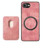 For iPhone 16e Retro Leather Card Bag Magnetic Phone Case(Pink) - 3