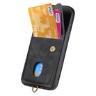 For iPhone 16 Retro Card Wallet Fold Leather Phone Case with Strap(Black) - 3