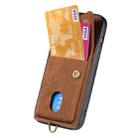 For iPhone 16 Retro Card Wallet Fold Leather Phone Case with Strap(Brown) - 3