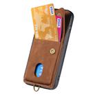 For iPhone 16 Plus Retro Card Wallet Fold Leather Phone Case with Strap(Brown) - 3