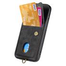 For iPhone 16 Pro Retro Card Wallet Fold Leather Phone Case with Strap(Black) - 3