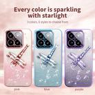 For Xiaomi 14 Gradient Glitter Immortal 3D Dragonfly Holder Plated Phone Case(Blue) - 3