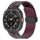 For Samsung Galaxy Watch Ultra 47mm Magnetic Folding Buckle Silicone Watch Band(Camouflage Wine Red) - 1